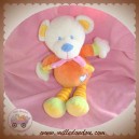 NICOTOY DOUDOU OURS CORPS ORANGE COEUR 28 cm SOS