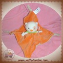 CREATIVTOYS DOUDOU CHAT OURS BLANC PLAT ORANGE BEIGE SOS