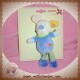 NICOTOY SOS DOUDOU CHIEN ECRU CORPS BLEU COEUR FLEUR 18 CM