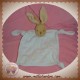 KALOO DOUDOU LAPIN BEIGE PLAT BLANC FEUILLE SOS