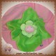 CANDIDE SOS DOUDOU FLEUR VERTE PLAT MOUCHOIR ROSE