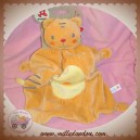 NICOTOY DOUDOU CHAT OURS PLAT ORANGE VENTRE JAUNE SOS