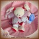 DOUDOU ET COMPAGNIE SOS LAPIN ECRU ROSE VIOLET ETOILE HIBOU