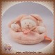 DOUDOU ET COMPAGNIE OURS ORANGE PLAT ROND MACARON SOS