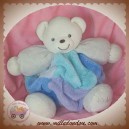 KALOO SOS DOUDOU OURS BLANC BOULE PLUME BLEU DIFFERENT