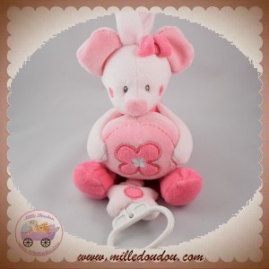 NICOTOY SOS DOUDOU SOURIS ROSE FLEUR MUSICAL