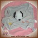 DOUDOU CHIEN SNOOPY PLAT GRIS NOEUD SOS