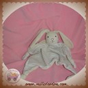 SOS DOUDOU LAPIN BLANC PLAT RAYE BEIGE NOEUD