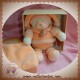 DOUDOU ET COMPAGNIE OURS ORANGE SAUMON MOUCHOIR MACARON SOS