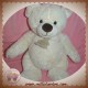 HISTOIRE D'OURS DOUDOU OURS BLANC BOUCLETTE POIL 36 CM SOS