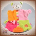 BABYSUN TIGEX DOUDOU OURS GRIS PLAT ORANGE ROSE HOCHET SOS