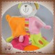 BABYSUN TIGEX DOUDOU OURS GRIS PLAT ORANGE ROSE HOCHET SOS