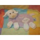 CMP DOUDOU PELUCHE CHIEN BLANC ET MAUVE PLAT PIEDS PAPIER FROISS