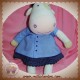 DPAM SOS DOUDOU VACHE BLANCHE ROBE BLEU