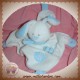 BABYSUN DOUDOU LAPIN PLAT BLANC BLEU WHITE IS WHITE SOS