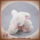 DOUDOU ET COMPAGNIE LAPIN BONBON ALLONGE BLANC ROSE 16 cm SOS