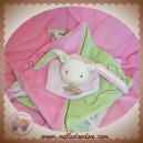 BABYNAT BABY NAT DOUDOU LAPIN BLANC PLAT VERT ROSE PAPILLON SOS