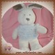 NICOTOY SOS DOUDOU LAPIN BLANC TAUPE FOULARD PULL BLEU