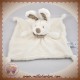 NICOTOY SIMBA DOUDOU LAPIN PLAT BLANC TAUPE FOULARD POIL BOUCLETTE SOS