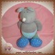 HABA SOS DOUDOU SOURIS OURS GRIS PIED TISSU BLEU