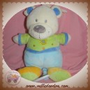 NICOTOY SOS DOUDOU OURS ECRU VERT BLEU COEUR MUSICAL