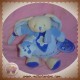 DOUDOU ET COMPAGNIE SOS LAPIN ECRU BLEU FLUORESCENT ETOILE HIBOU MUSICAL