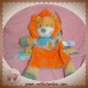 TEX SOS DOUDOU LION ORANGE PLAT GRIS ELEPHANT ATTACHE TETINE