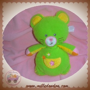 GIPSY SOS DOUDOU CHAT OURS JAUNE VERT COEUR ETOILE BRUIT FROISSE
