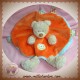 NICOTOY SOS DOUDOU OURS BOUCLETTE BEIGE PLAT OVAL ORANGE FONCE