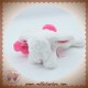 DOUDOU ET COMPAGNIE LAPIN POMPON FRAISE ALLONGE BLANC PM DC2680