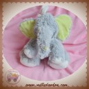 DIVERS SOS DOUDOU ELEPHANT A POIL GRIS HOCHET OREILLES VERTES