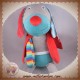 EBULOBO SOS DOUDOU CHIEN OSCAR GRIS BLEU CAPE ROUGE