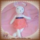 OKAIDI OBAIBI SOS DOUDOU LAPIN BLANC ROBE TISSU ROSE