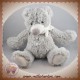 ENESCO SOS DOUDOU OURS GRIS ECHARPE NOEUD BLANC