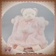 KALOO SOS DOUDOU OURS PLAT ROSE PLUME PERLE MARIONNETTE