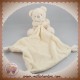 TEX SOS DOUDOU OURS BLANC ASSIS MOUCHOIR ECRU