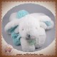 DOUDOU ET COMPAGNIE LAPIN POMPON VERT AMANDE ALLONGE BLANC DC2687 30 CM