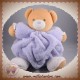 KALOO SOS DOUDOU OURS BEIGE BOULE PLUME VIOLET MAUVE