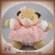 KALOO SOS DOUDOU OURS BEIGE PETITE ROSE ROBE FLEUR