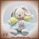 KALOO SOS DOUDOU LAPIN BOULE BLEU BRAS VERT TISSU FLEURS