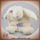 BABYNAT SOS DOUDOU LAPIN BLANC PLAT ROND VIOLET POIL CROIX