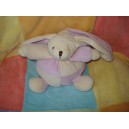 CMP DOUDOU LAPIN CHIEN BOULE ECRU CARRE ROSE MAUVE