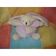 CMP DOUDOU PELUCHE LAPIN CHIEN BOULE ECRU CARRE ROSE MAUVE