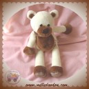 BABYNAT BABY NAT DOUDOU OURS ECRU MARRON RAYEES BILLES 