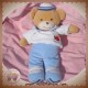 TAKINOU SOS DOUDOU OURS BEIGE MARIN POISSON BLANC BLEU 30 cm