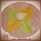 JJA DOUDOU PELUCHE CHAT ECRU PLAT ORANGE VERT KIMBALOO