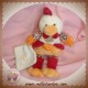 DOUDOU ET COMPAGNIE POULE POUPILOU BLANCHE ORANGE MOUCHOIR NEUF