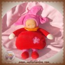 COROLLE DOUDOU POUPEE ROUGE GRENADINE CHAPEAU ROSE