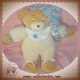 AJENA SOS DOUDOU OURS BEIGE CORPS ECRU CHAPEAU RAYE BLEU 