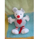 BABYSUN SOS DOUDOU SOURIS GRISE BLANCHE COEUR ROUGE BABY SUN